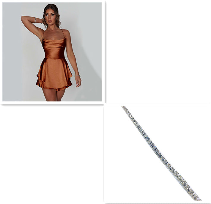 Ivyshape | Elegant Satin Backless A-Line Dress