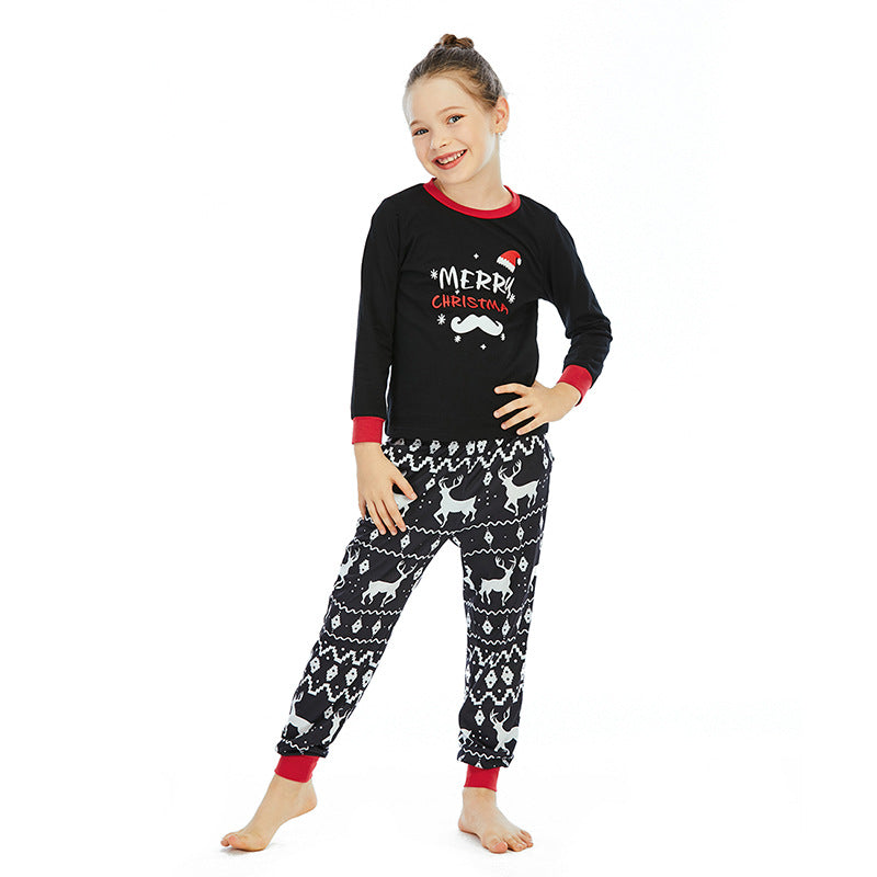 Women's pajama set with festive Christmas print and elastic waistband Ivyshape