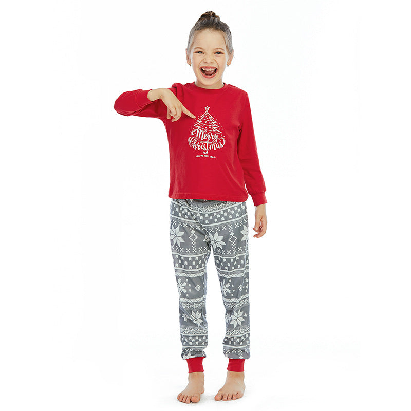 Women's pajama set with festive Christmas print and elastic waistband Ivyshape