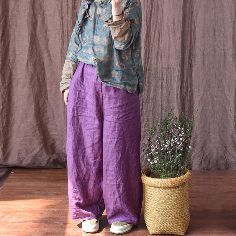 Ivyshape | Women's Cotton and Linen Slacks