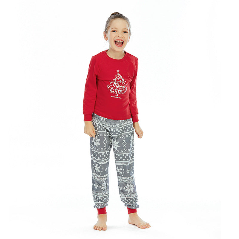 Women's pajama set with festive Christmas print and elastic waistband Ivyshape