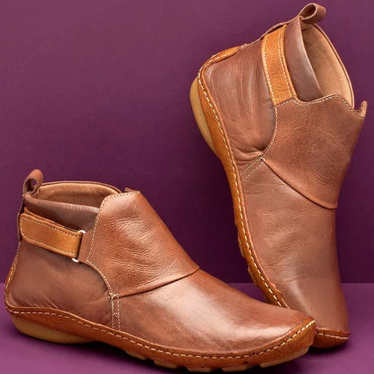 Women's ankle boots made of high-quality leather with adjustable strap and joint-friendly sole Ivyshape