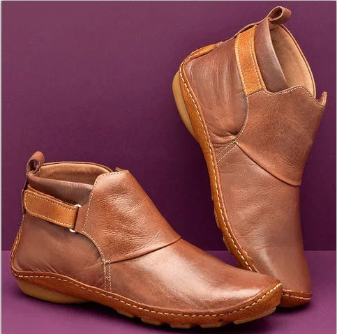 Women's ankle boots made of high-quality leather with adjustable strap and joint-friendly sole Ivyshape