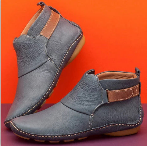 Women's ankle boots made of high-quality leather with adjustable strap and joint-friendly sole Ivyshape