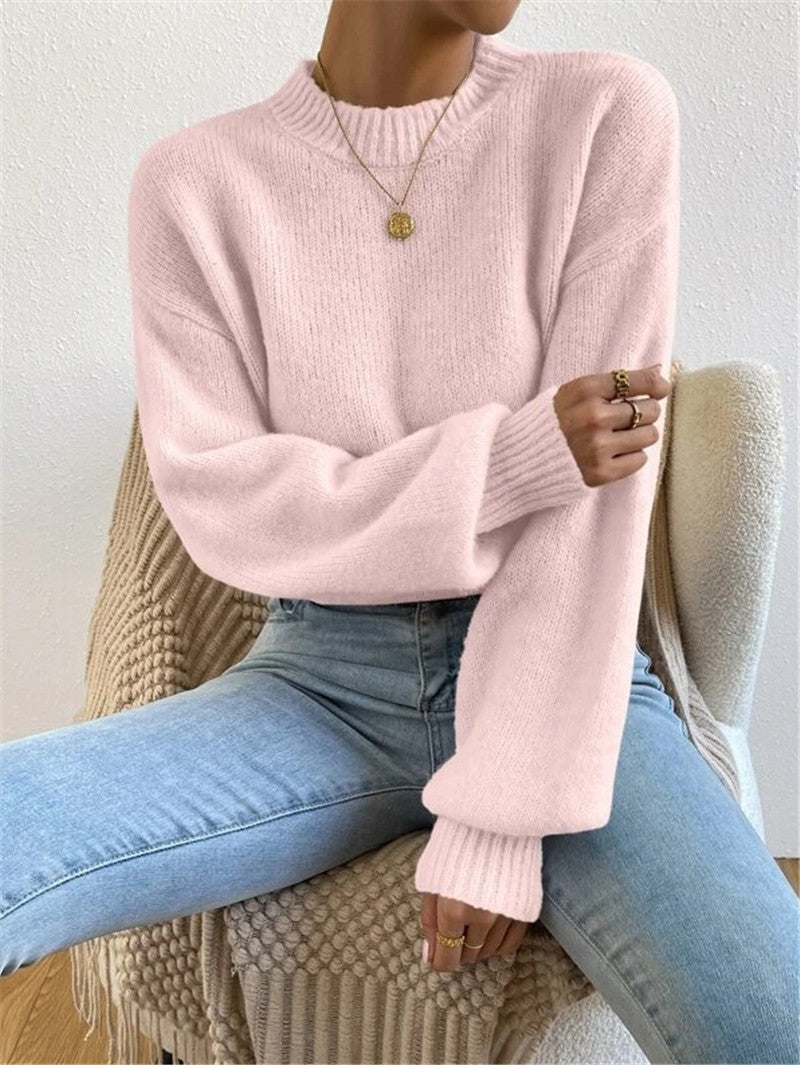 Ivyshape | Women's Long Sleeve Sweater with Stand-Up Collar