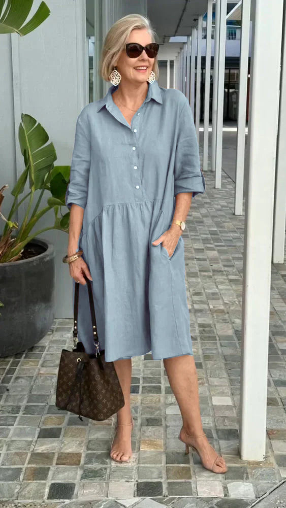 Ivyshape | Relaxed Dress In Cotton and Linen