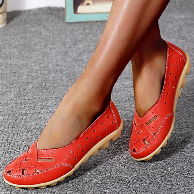 Ivyshape | Women Bird Nest Hollow Out Loafers