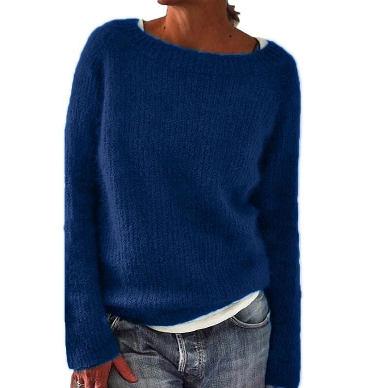 IvyShape | Basic Round Neck Fashion Versatile Knitted Sweater