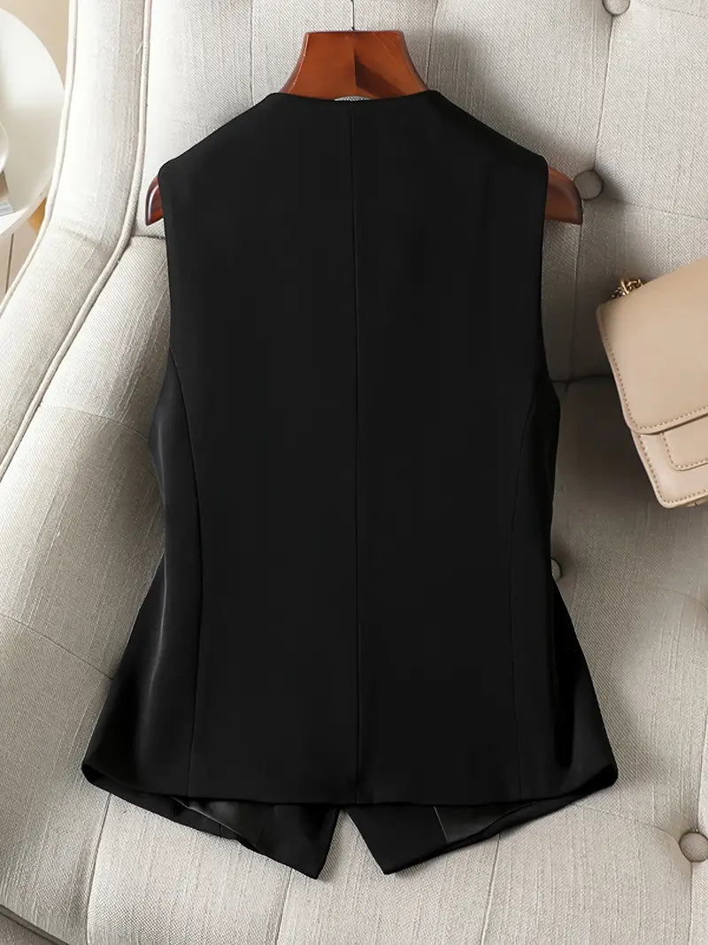 Ivyshape | Sleeveless Vest With V-Neck