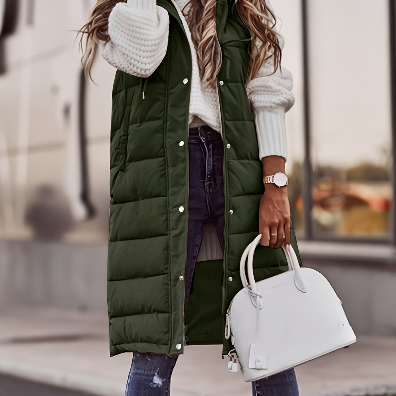 Ivyshape | Chic Long Hooded Vest