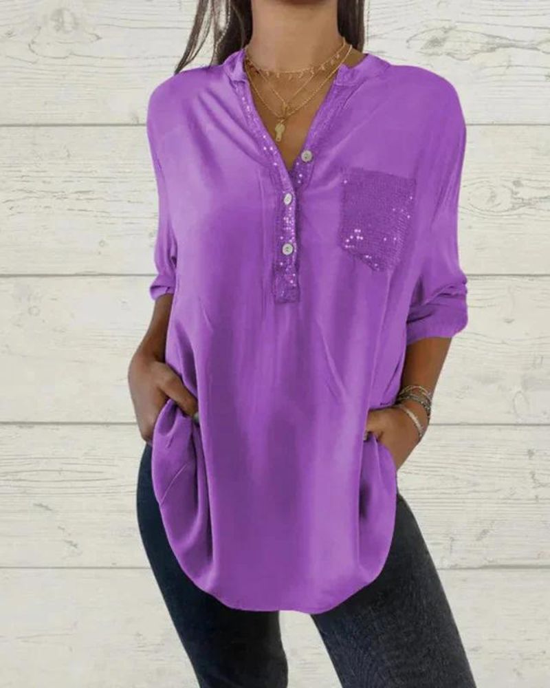 Ivyshape | V-Neck Classy Shirt