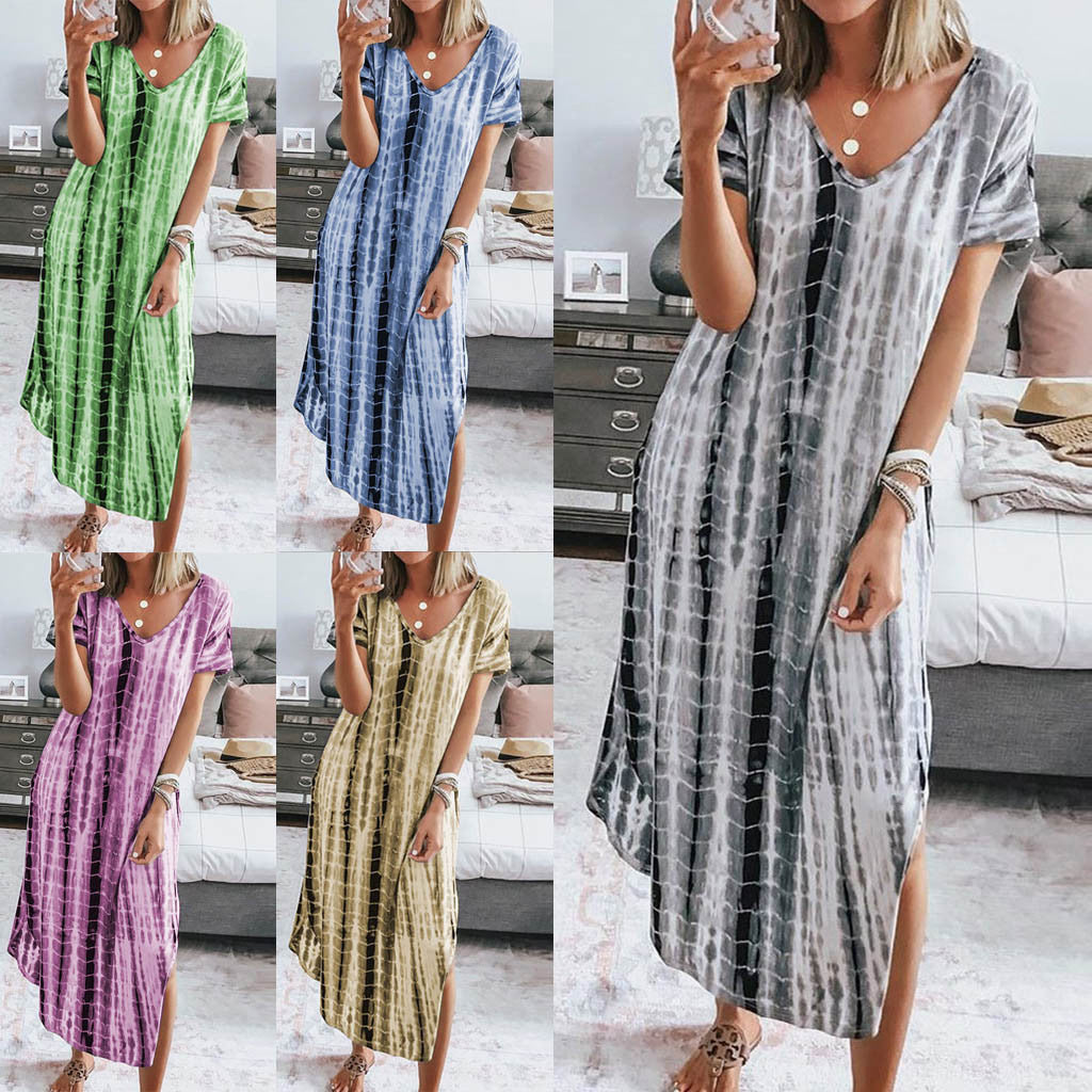 IvyShape | Chic V-Neck Loose Irregular Large Size Dress