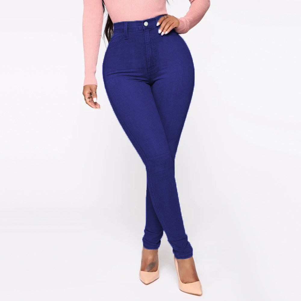 Women High-Cut Skinny Jeans with Shaping Seams Ivyshape