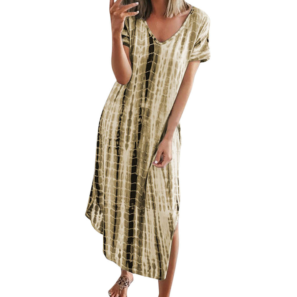 IvyShape | Chic V-Neck Loose Irregular Large Size Dress