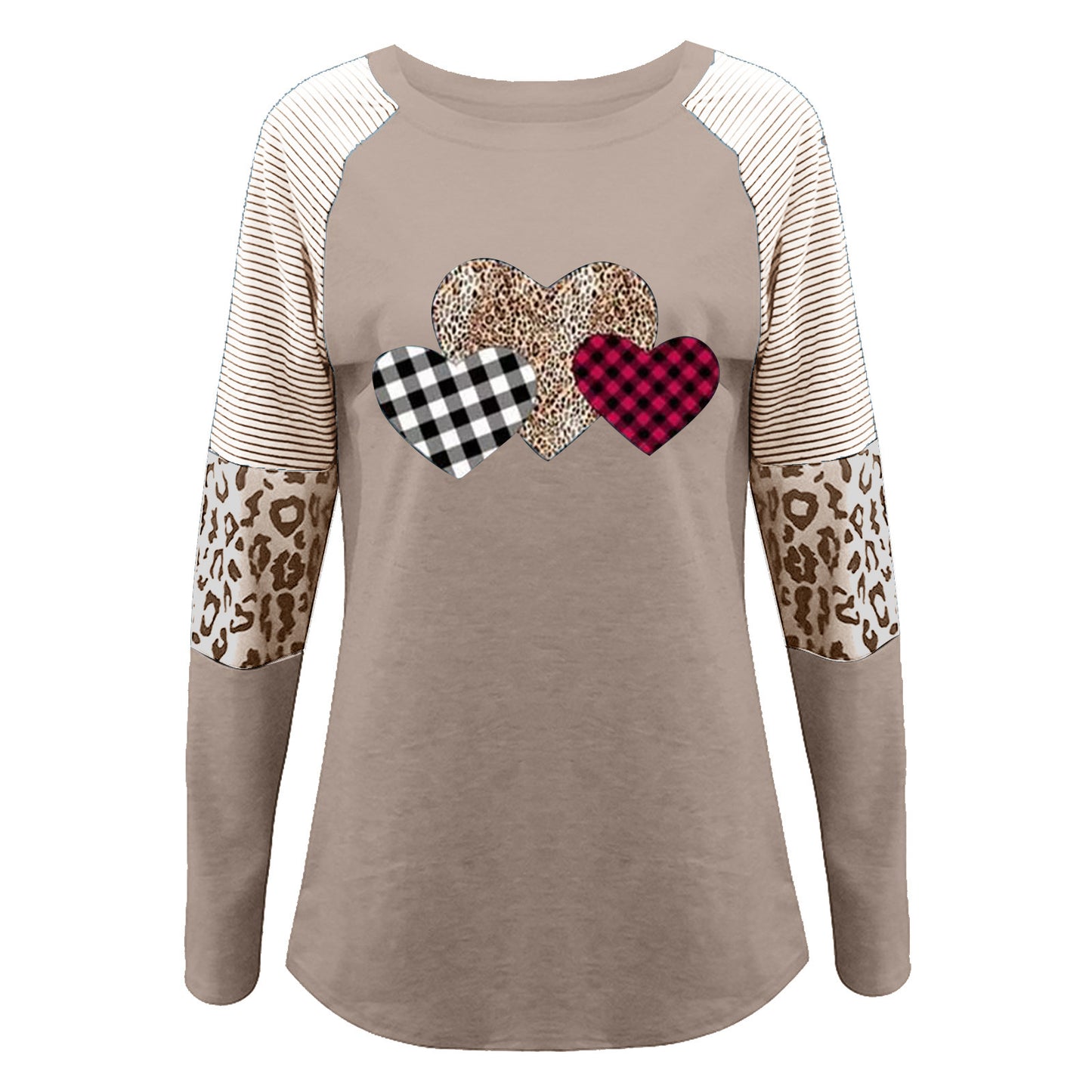 Women's raglan shirt with heart design and leopard detail Ivyshape