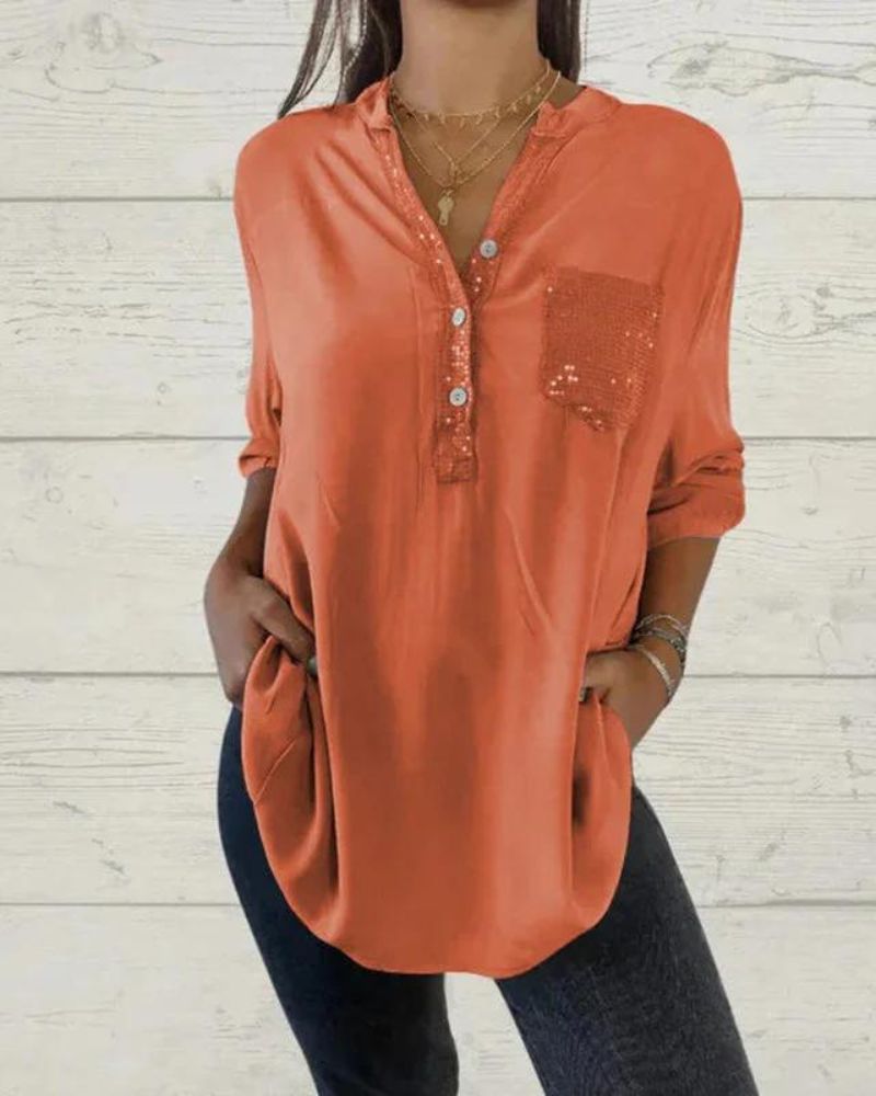 Ivyshape | V-Neck Classy Shirt