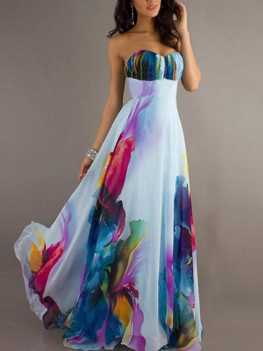 Strapless Sweet Heart Maxi Dress Party Dress