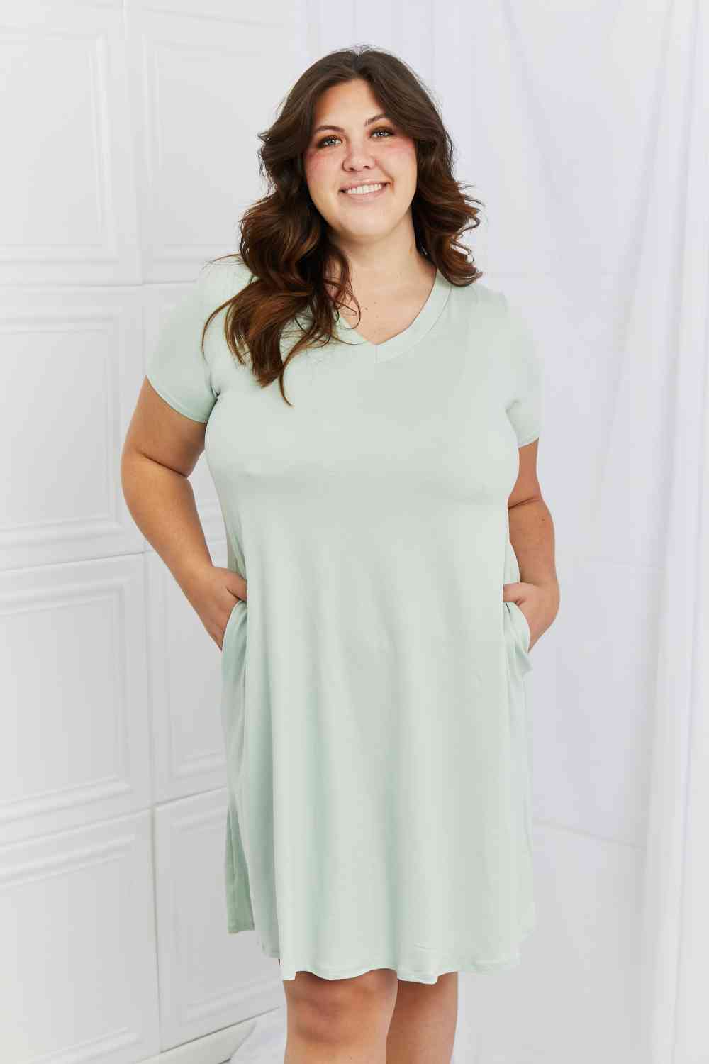 P & Rose Breezy Day Full Size V-Neck Dress