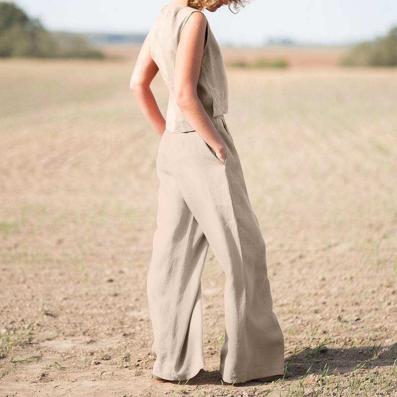 Vest Top + Wide-leg Pants Sets