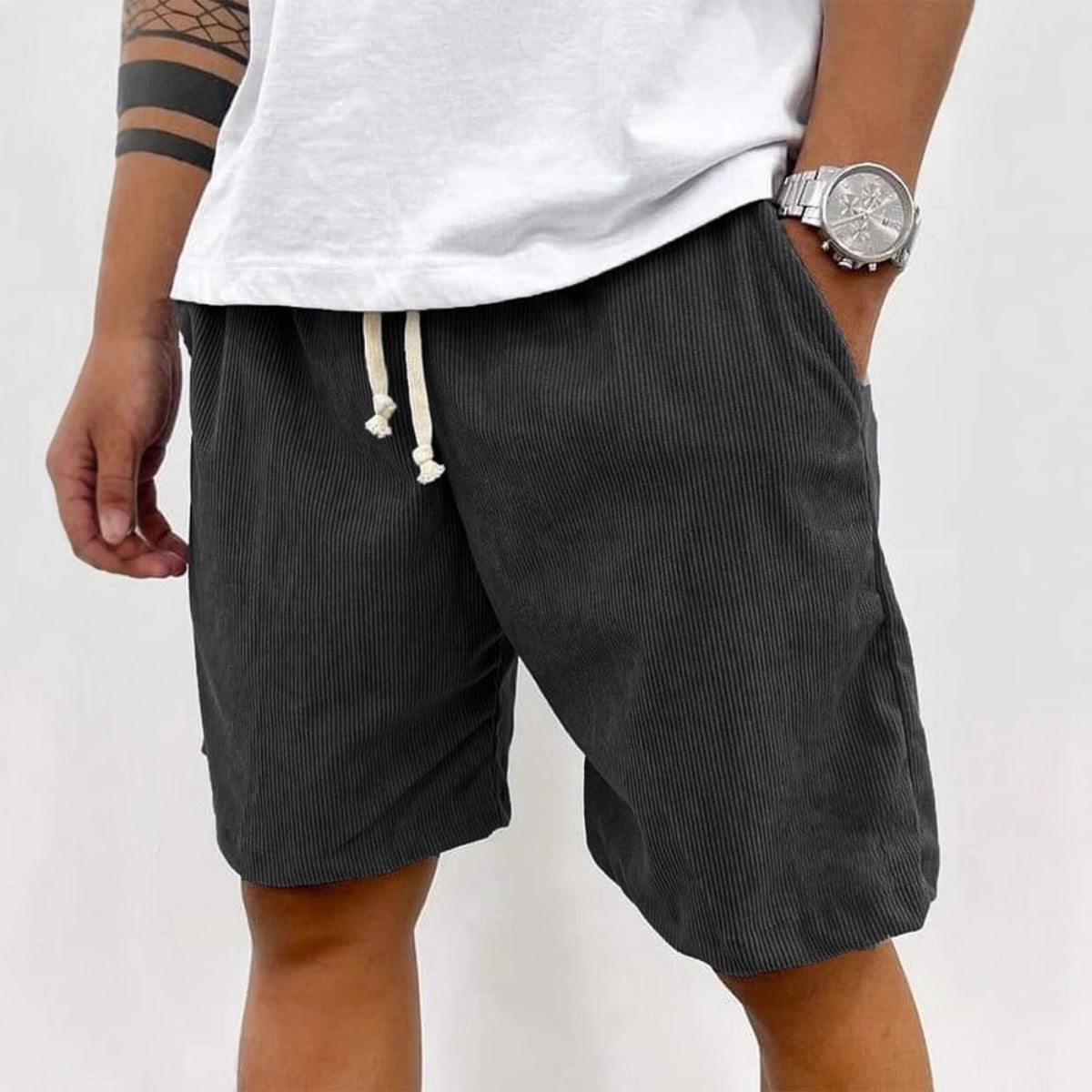 IvyShape Fashion | Men's Casual Drawstring Cord Shorts