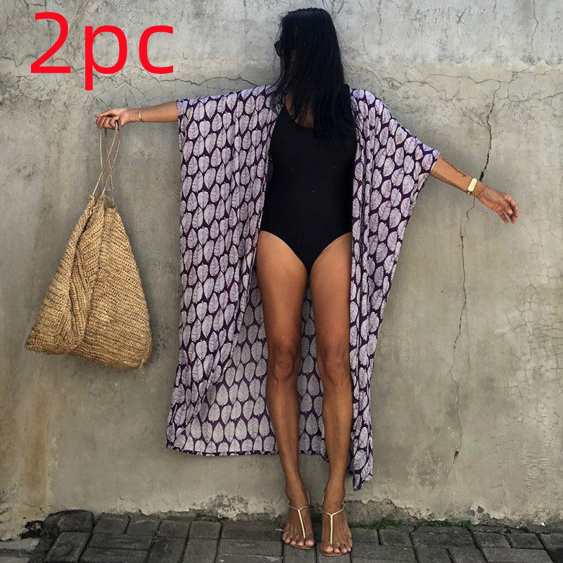 Ivyshape | Women's Beach Cover Up Cardigan Long