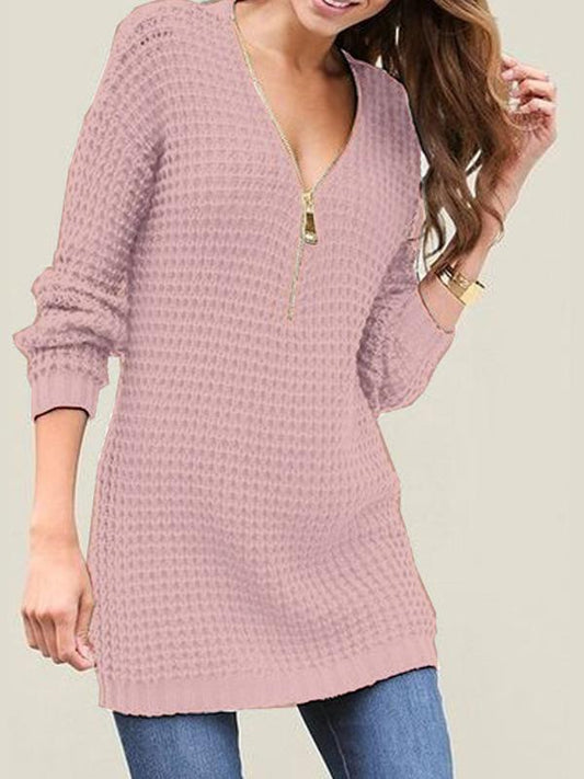 Ivyshape | Loose Half Zip Stylish Warm Sweater