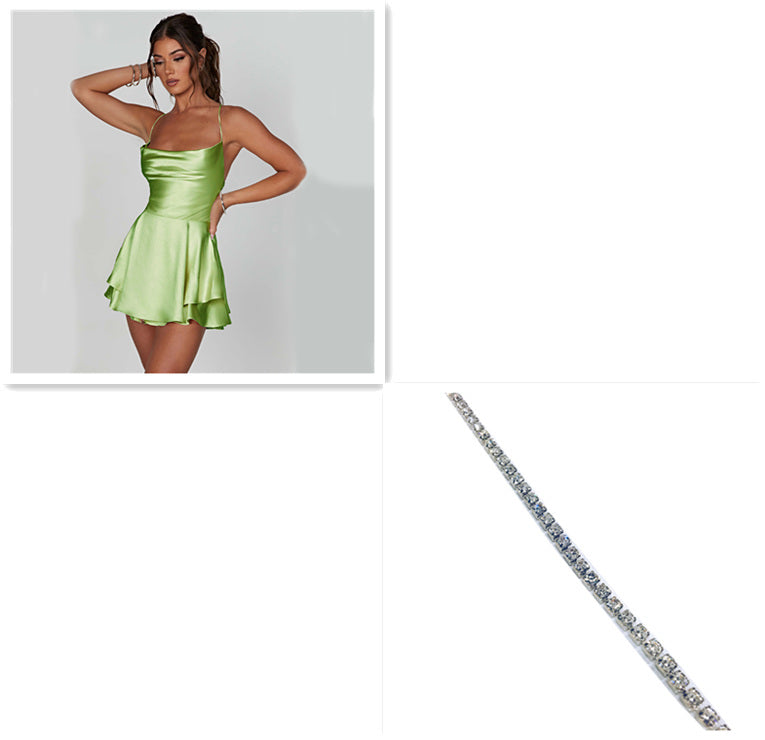 Ivyshape | Elegant Satin Backless A-Line Dress