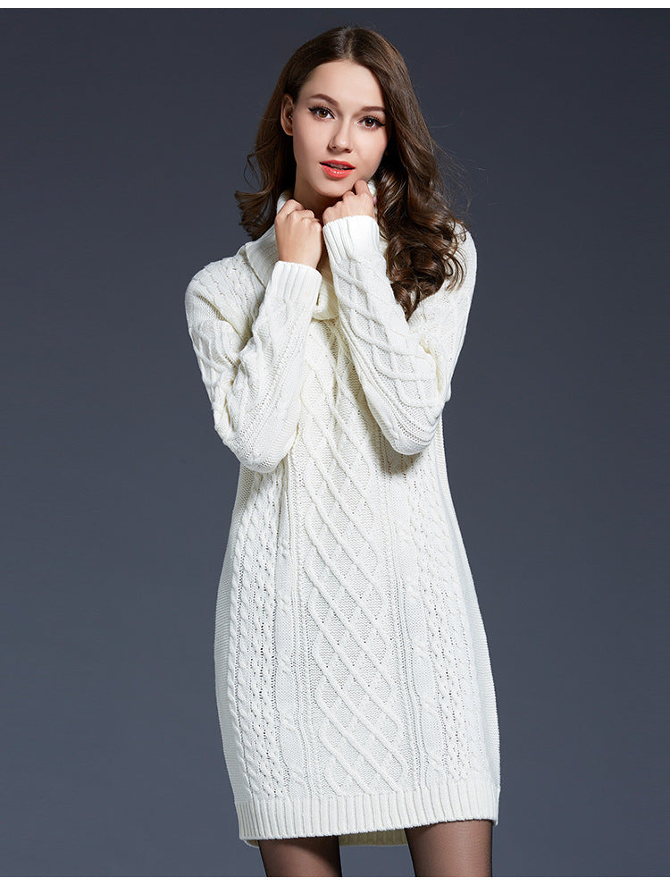 IvyShape | High-neck Long Knit Dress