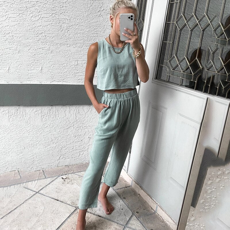 sleeveless two-piece set