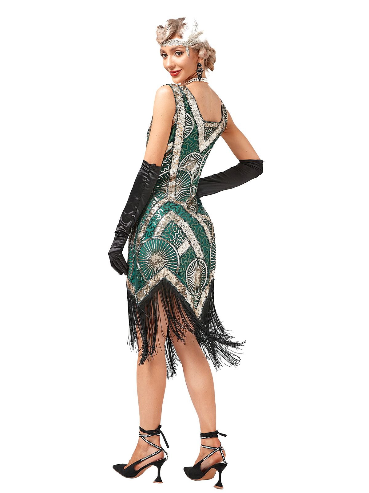 Embroidered Beaded Fringe Sequined Dress