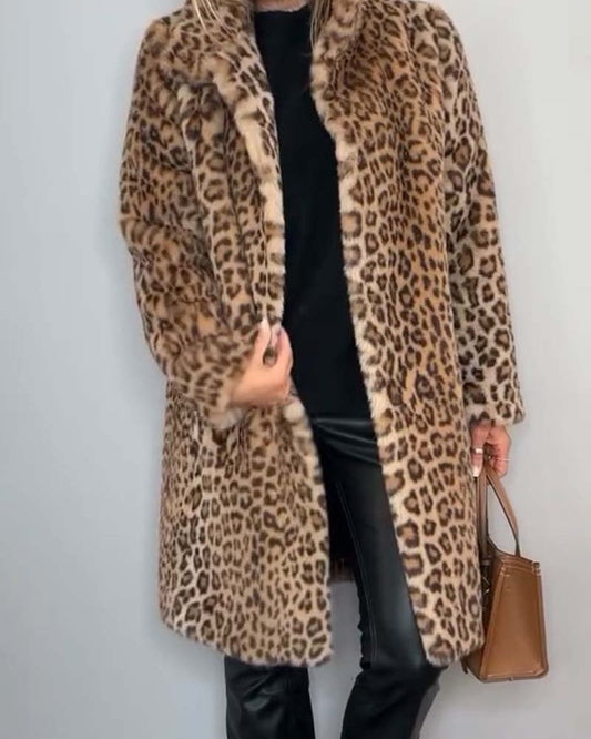 Ivyshape | Leopard Long Soft Jacket