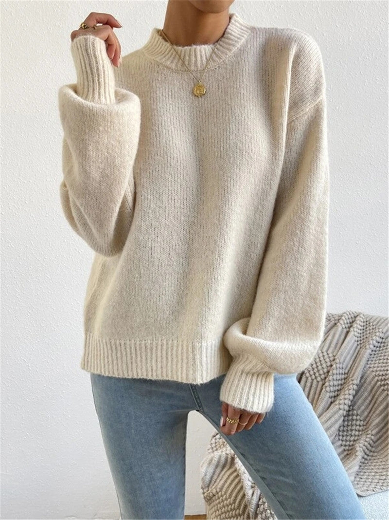 Ivyshape | Women's Long Sleeve Sweater with Stand-Up Collar