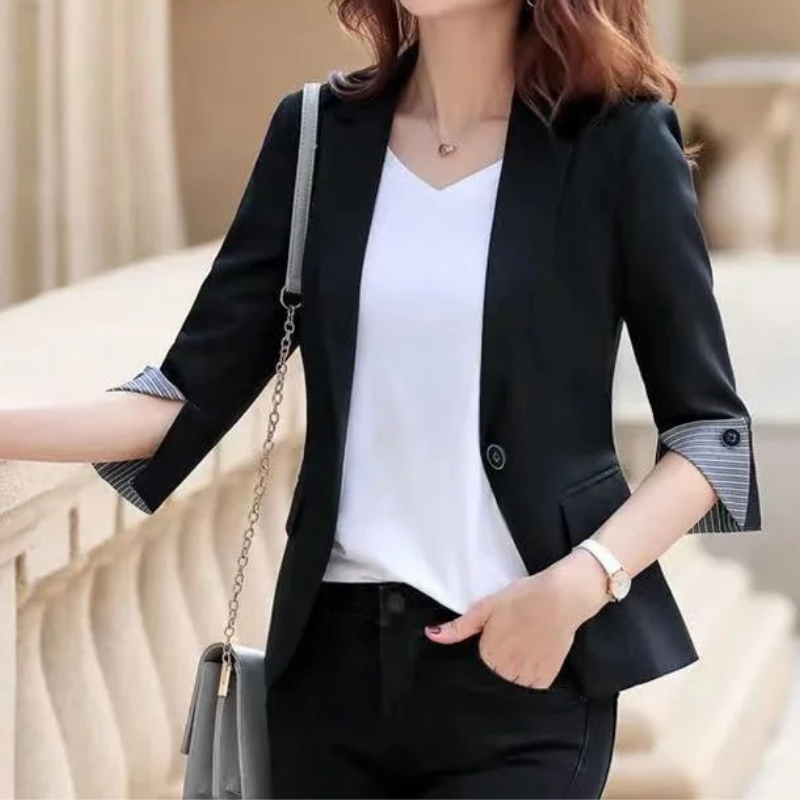 Ivyshape | Stylish 3/4 Sleeve Spring Blazer for Women