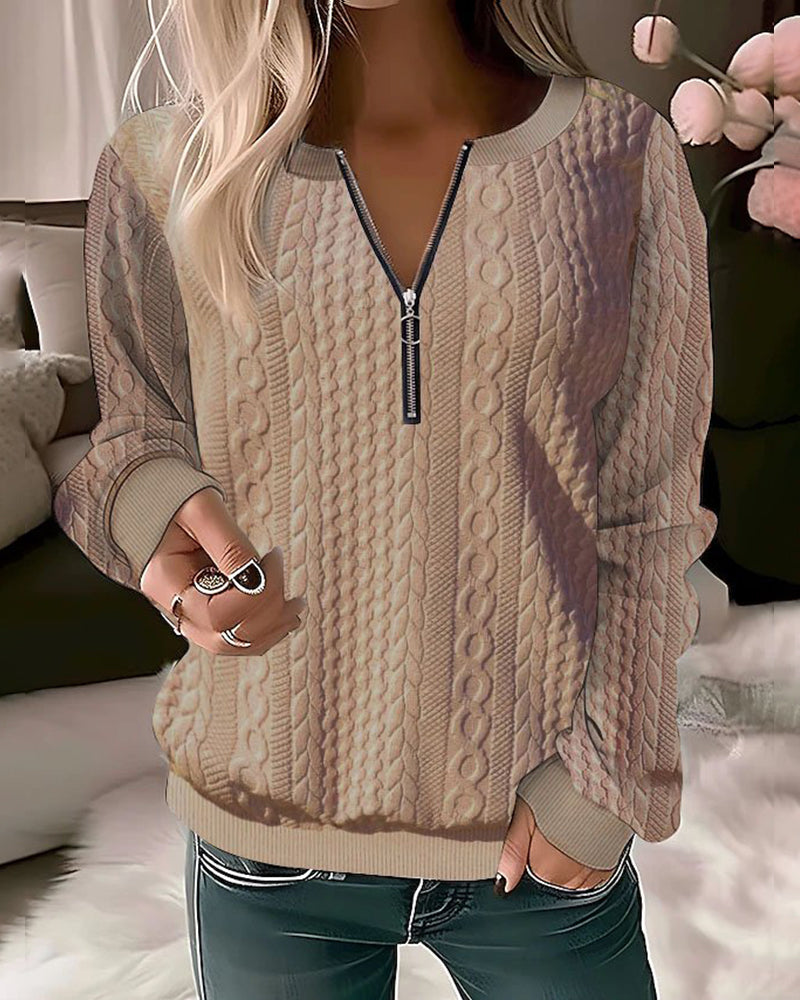 Sweater with zipper for women