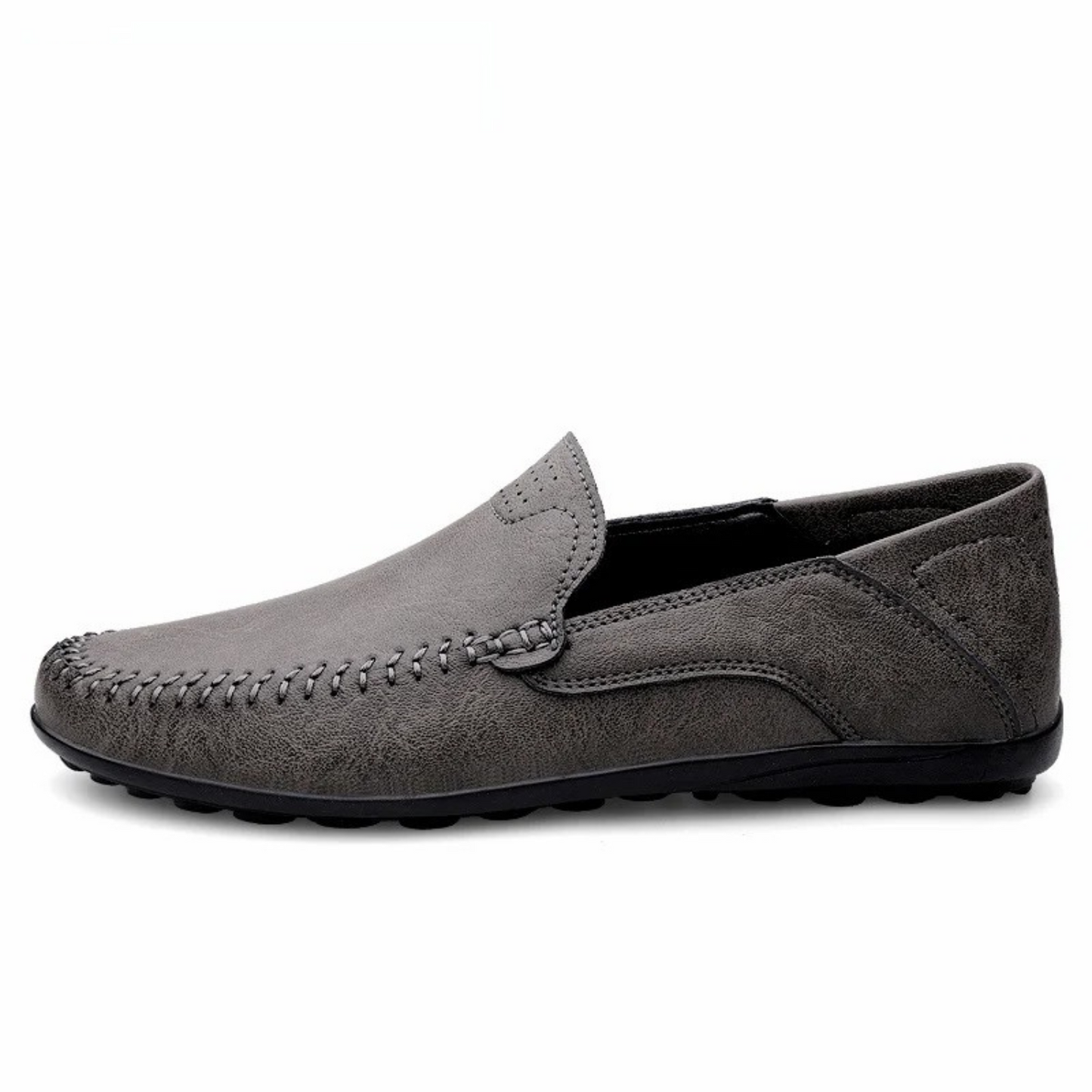 Ivyshape | Comfortable Leather Moccasins for Men Made of Pure Genuine Leather in Solid Color