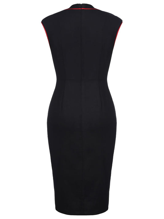 Black  Patchwork Bodycon Dress