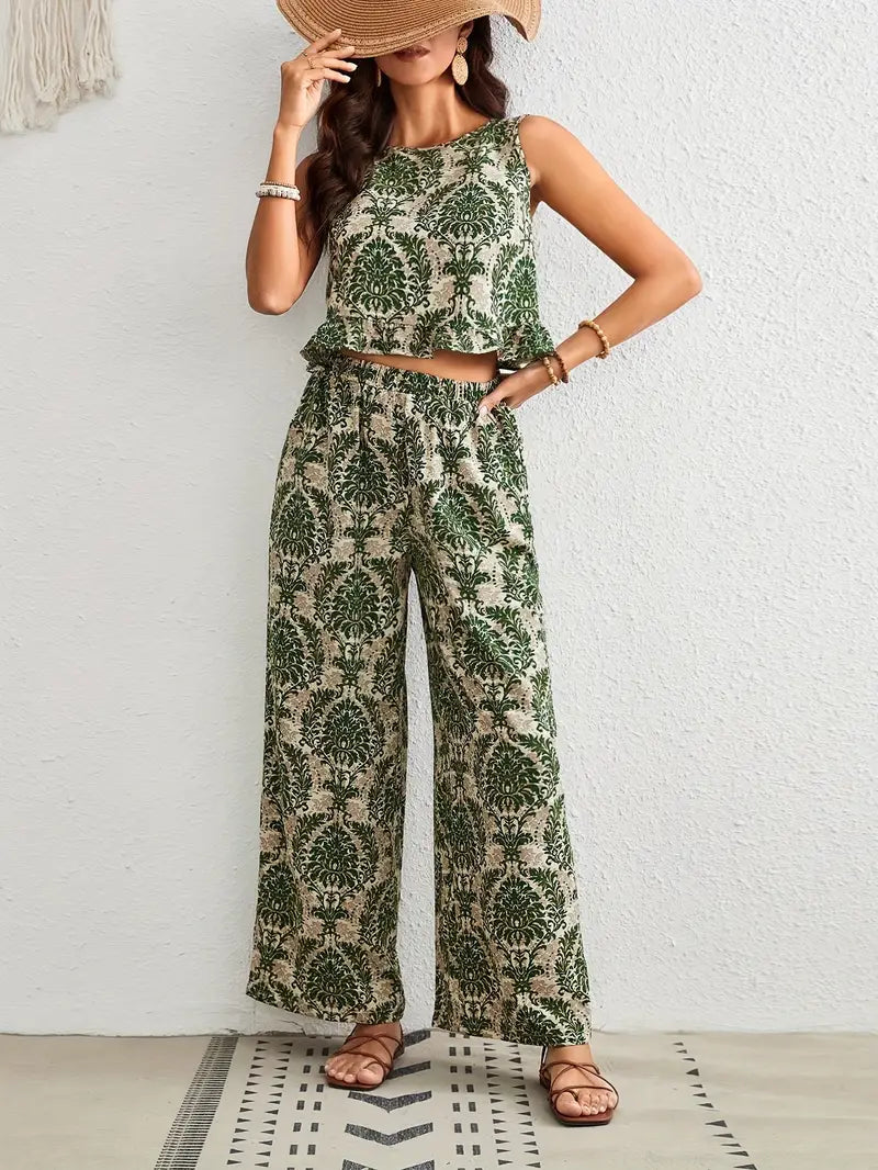 Ivyshape | Women's Stylish Print Set Pants