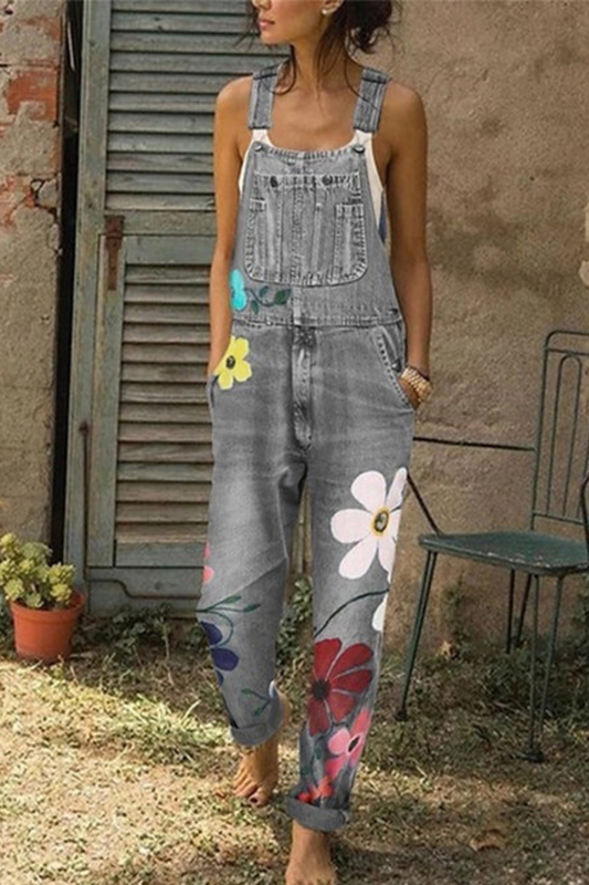 Ivyshape | Sleeveless Denim Jumpsuit