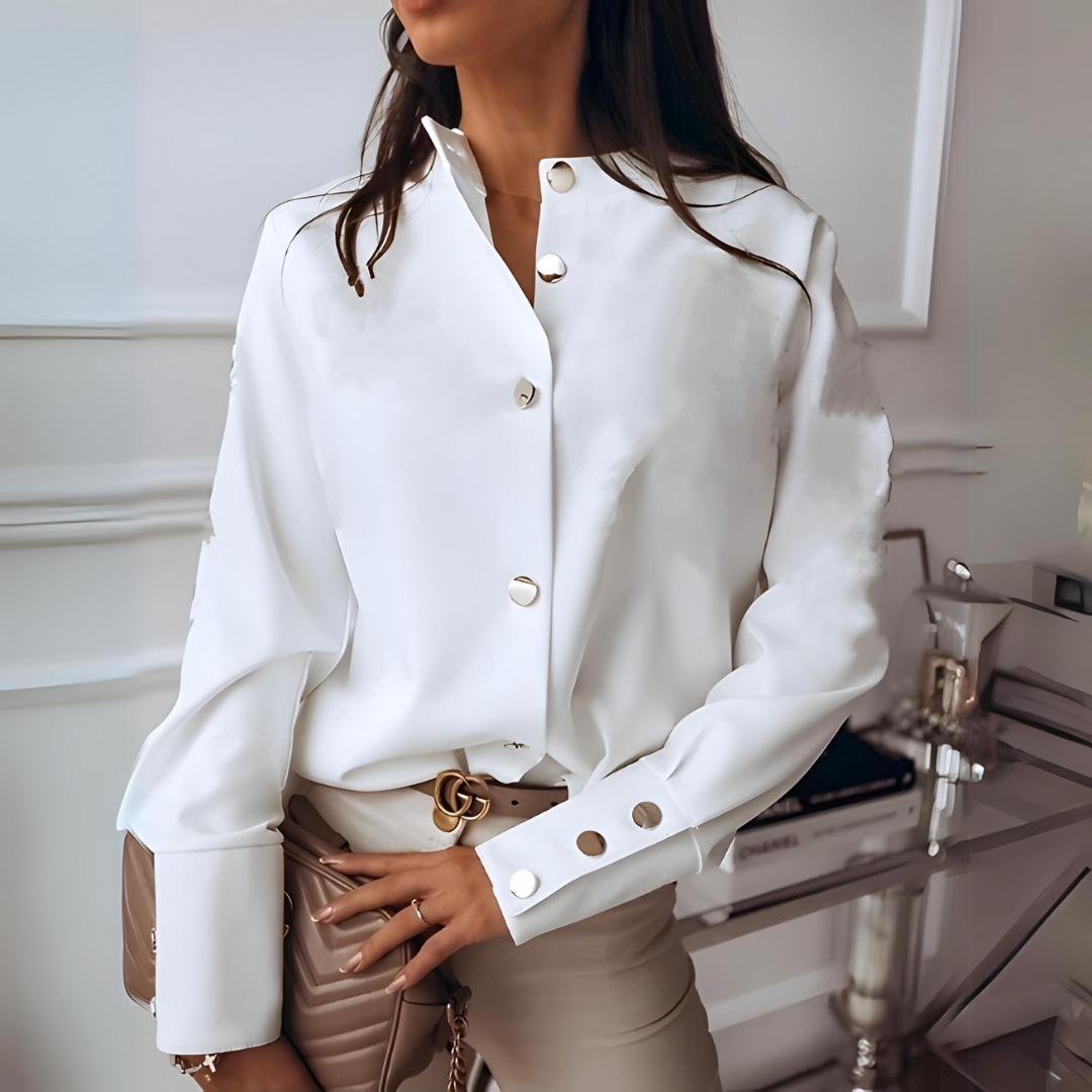 Ivyshape | Chic Ladies Blouse with Buttons