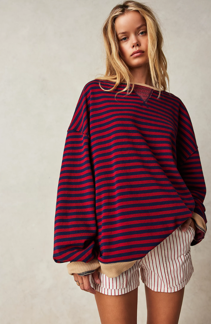 Ivyshape | Women's Striped Oversized Sweatercomfy