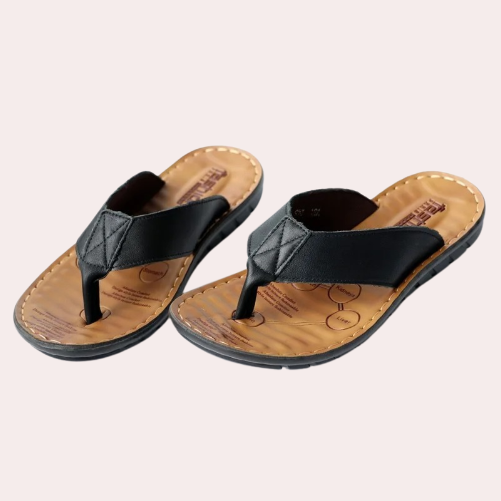 IvyShape | Comfortable Men's Leather Slippers Comfortable & Stylish In Summer