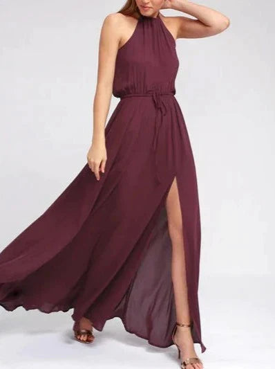 Ivyshape | Women's Elegant Long Halter Dress Formal