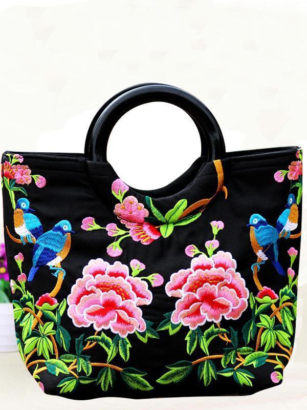 Style Embroidery Double-Sided Embroidery Portable Versatile Bag