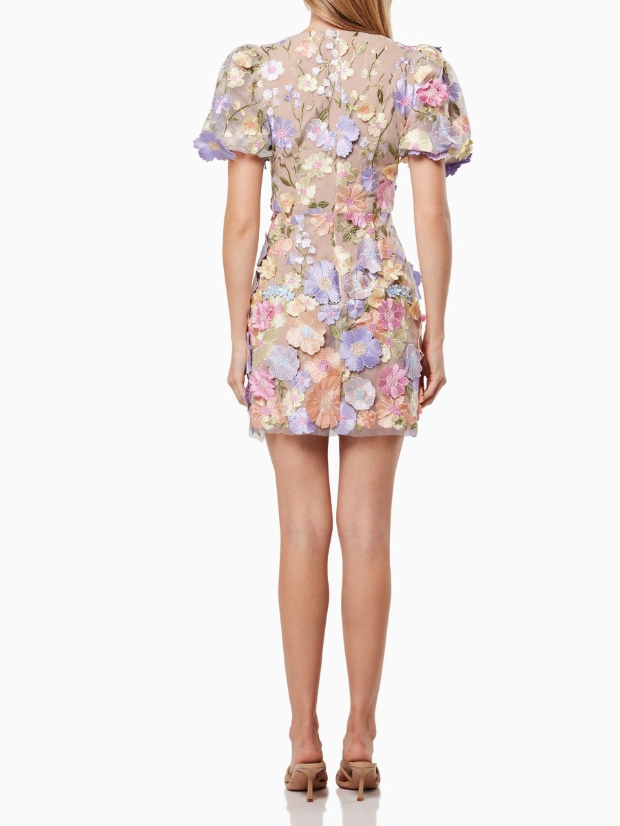 Ivyshape | Pastel Colored Flower Dress