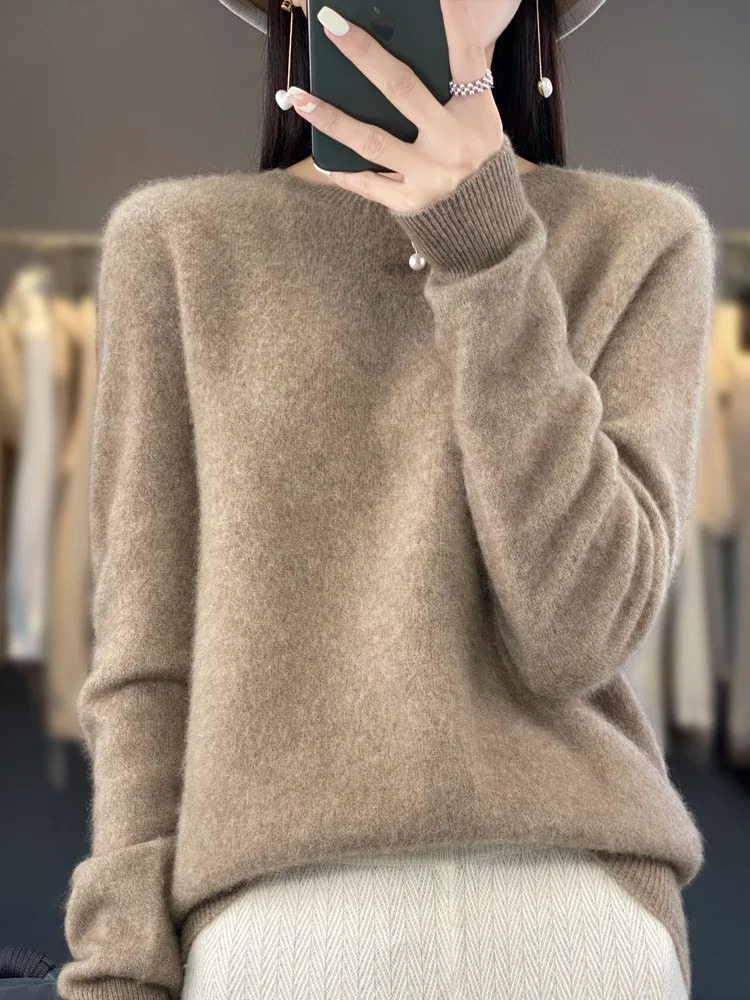 Ivyshape |Sweater Women Round Neck Soft and Elegant Sweater
