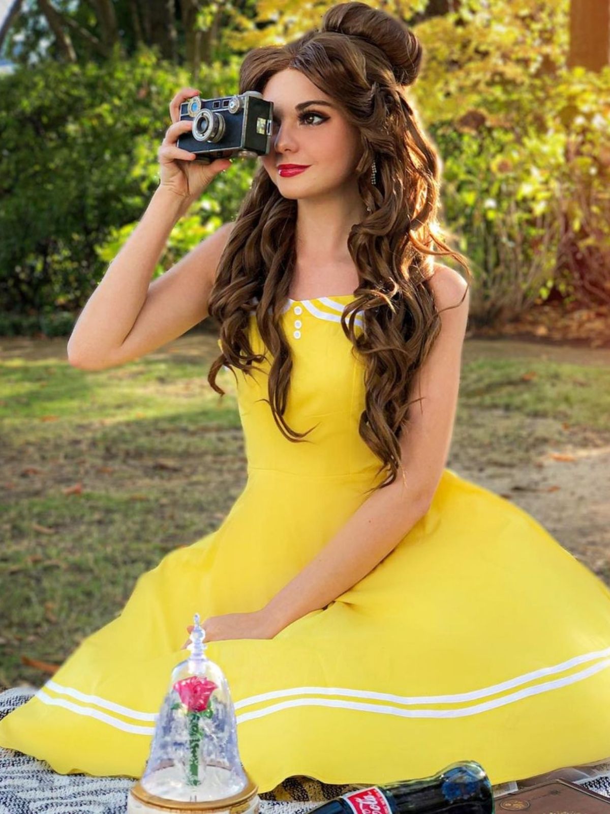 Yellow Halter Swing Dress