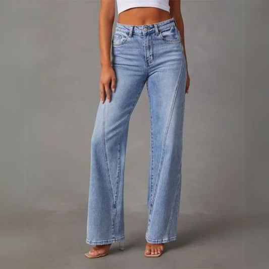 Ivyshape | Women's Trendy Flared Jeans Light Blue