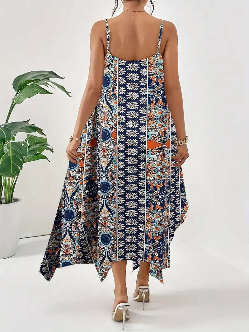 Ivyshape | Women's Boho Maxi Dress Sleeveless