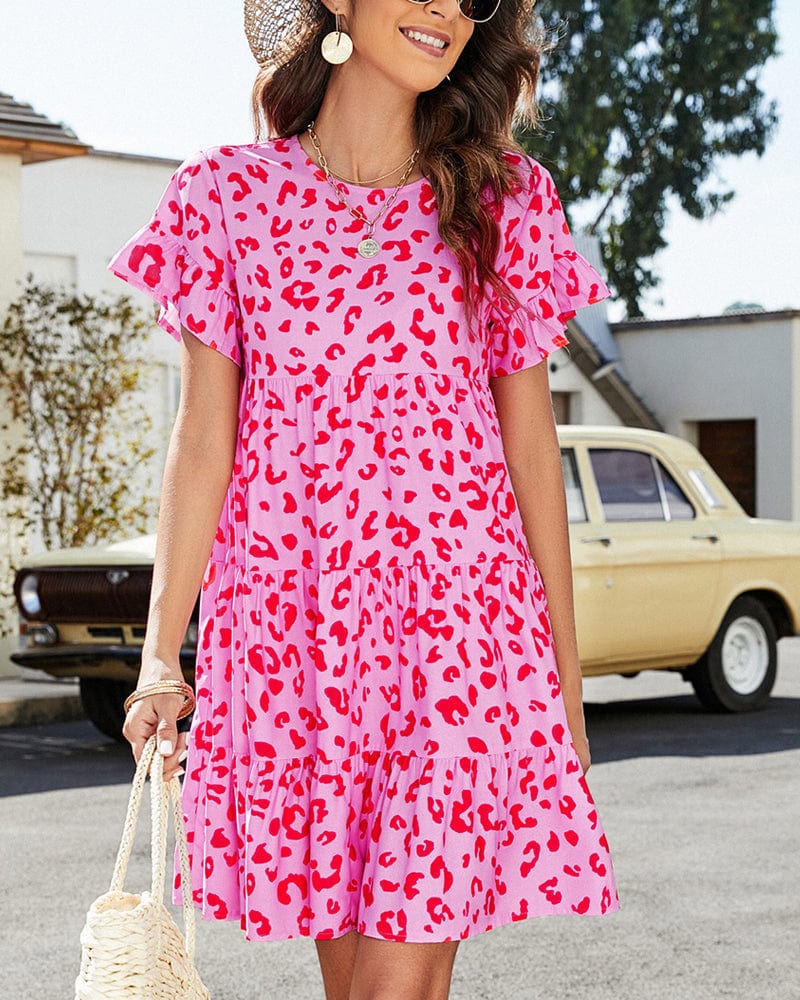 Summer Short Sleeve Floral Dress | Ideal for Summer