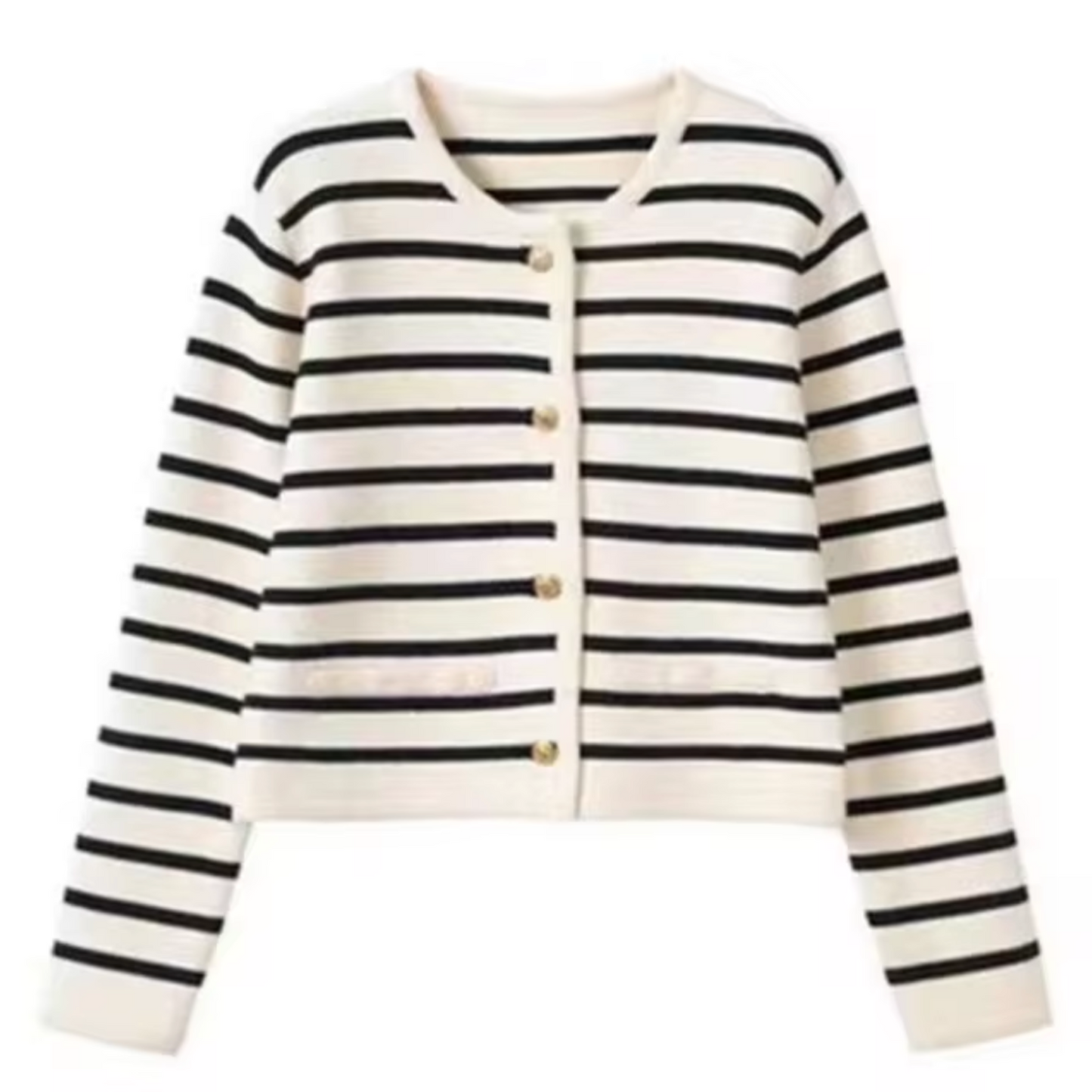 Ivyshape | Striped Cardigan In Cotton